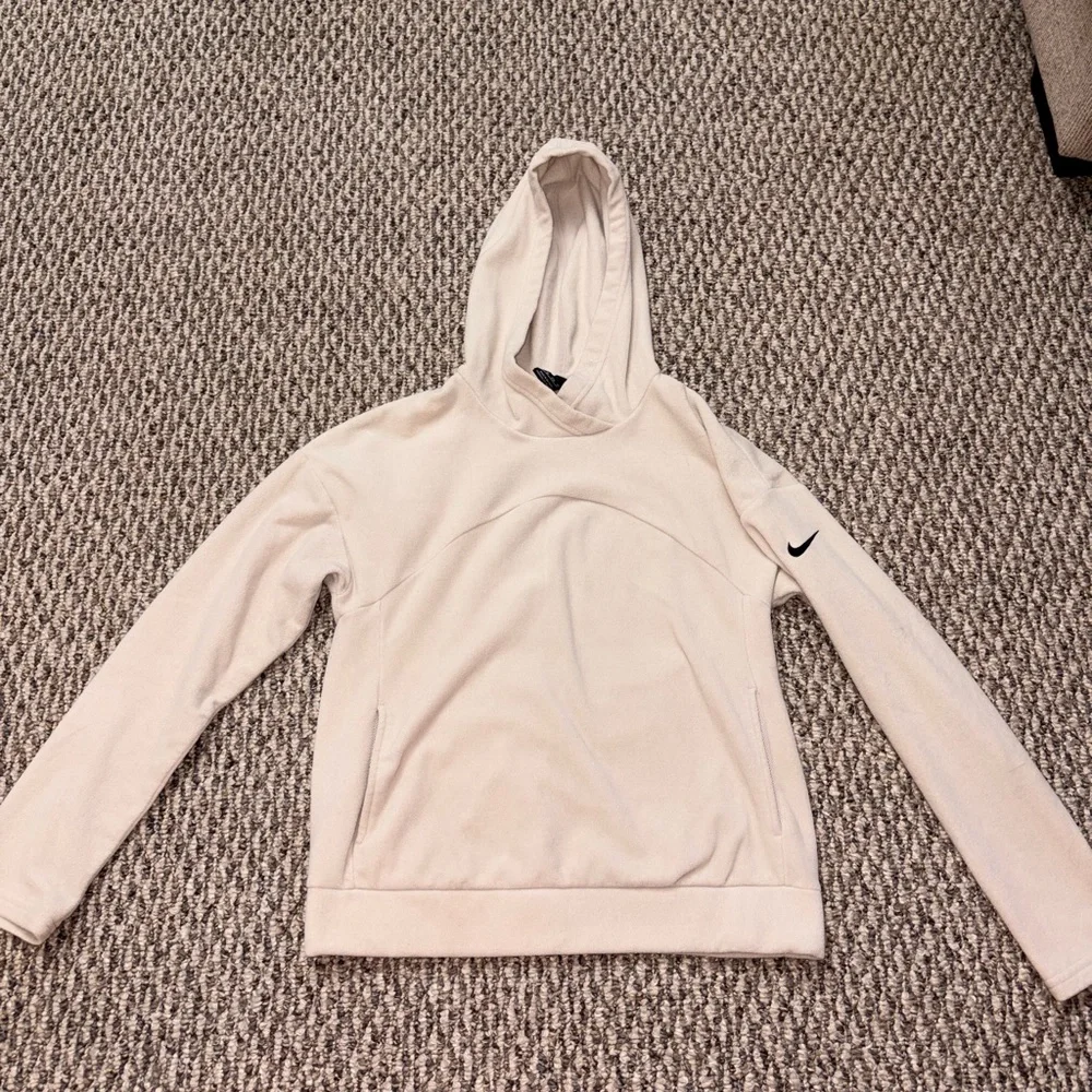 Nike Women's Cream Hooded Sweatshirt with Subtle Swoosh